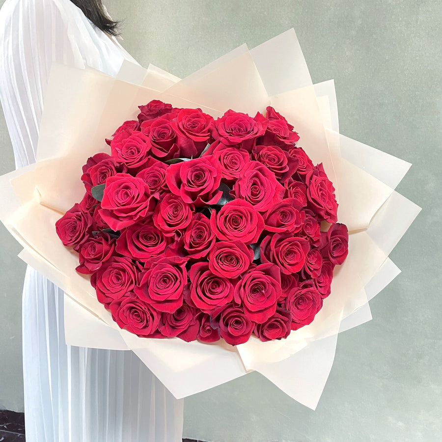 51 premium red roses