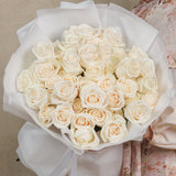 A bouquet of 51 white roses