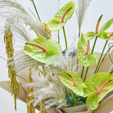 Shirin Ebadi: Green Anthurium Bouquet