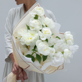 Joha al-Harti: Bouquet of 10 White Peonies