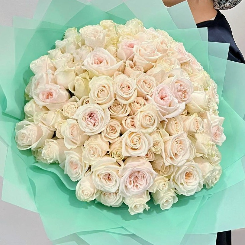 101 premium white roses